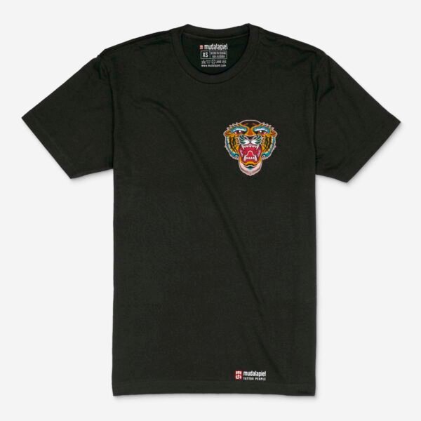 Camiseta Negra TIGRE OLD SCHOOL Tattoo Unisex Espalda